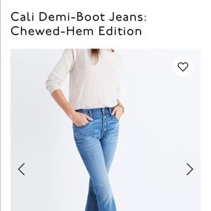 MADEWELL CALI DEMI-BOOT JEANS CHEWED HEM